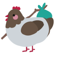 Dorothy, a mist and bark chicken with a head pattern