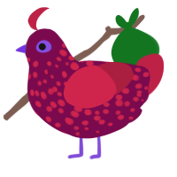 Mushi, a wine and crimson chicken with a speckle pattern