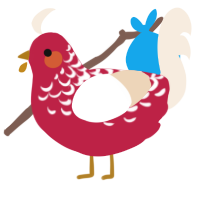 (unnamed), a crimson and cream chicken with a half-lace pattern