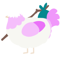 (unnamed), a white and lavender chicken with a head pattern