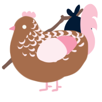 Strawberry Wafer, a brown and rose chicken with a half-lace pattern