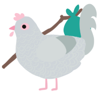 A mist and silver chicken with a double-lace pattern