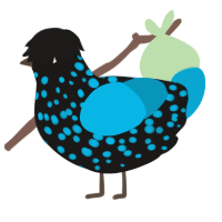 (unnamed), a sable and cerulean chicken with a speckle pattern