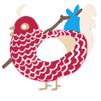 (unnamed), a crimson and cream chicken with a lace pattern