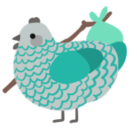(unnamed), a silver and turquoise chicken with a lace pattern