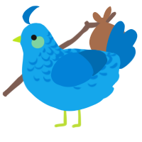 Dave, a sky and sapphire chicken with a half-lace pattern