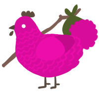 xxy fuschia, a fuchsia chicken with a lace pattern