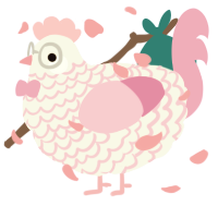 Quartz, a white and pink chicken with a lace pattern