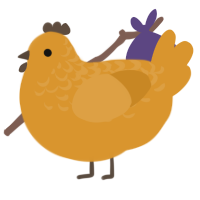 1200 honey, a orange chicken with a half-lace pattern