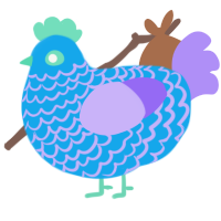 Skylac, a sky and lilac chicken with a lace pattern