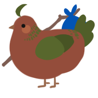 Pine, a russet and olive chicken with a neck-band pattern