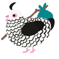 (unnamed), a white and sable chicken with a lace pattern