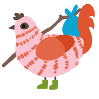 Straw, a rose and vermilion chicken with a bar pattern
