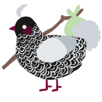 Milady, a sable and mist chicken with a double-lace pattern