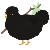 Hollow, a sable chicken with a lace pattern