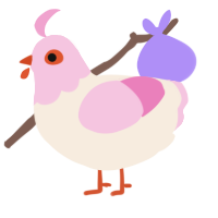 A cream and pink chicken with a head pattern