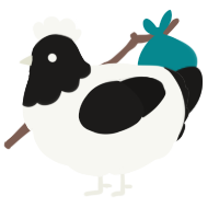 G TBN, a white and sable chicken with a head pattern
