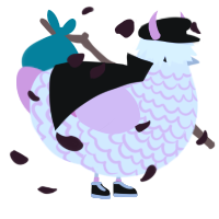 A white and pink chicken with a lace pattern