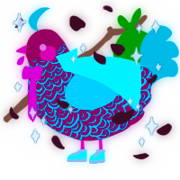 Circus star, a wine and teal chicken with a double-lace pattern