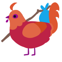 Hot Sauce, a crimson and vermilion chicken with a head pattern