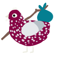 Dragon Fruit, a maroon and mist chicken with a speckle pattern