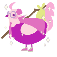 Orchid, a amethyst and lavender chicken with a head pattern