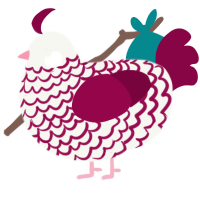 (unnamed), a white and maroon chicken with a lace pattern