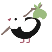 A black and cream chicken with a head pattern