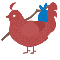 Benigoi, a red chicken with a double-lace pattern
