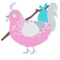 (unnamed), a pink and mist chicken with a half-lace pattern