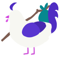 Magic, a white and indigo chicken