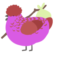 (unnamed), a orchid and red chicken with a half-lace pattern