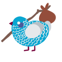 Bumper, a cerulean and mist chicken with a lace pattern