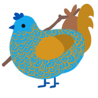 Luminance, a sky and ochre chicken with a double-lace pattern