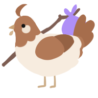 Toffee, a cream and brown chicken with a head pattern