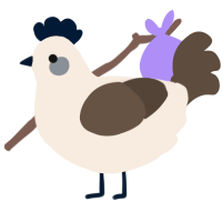 (unnamed), a cream and bark chicken