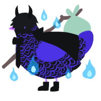 Dark Magic, a sable and indigo chicken with a double-lace pattern