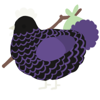 The Void, a sable and overcast chicken with a lace pattern