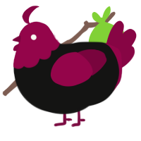 (unnamed), a black and maroon chicken with a head pattern