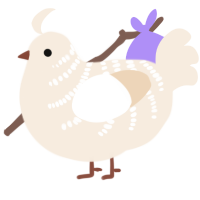 Coconut water, a cream chicken with a half-bar pattern