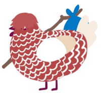 (unnamed), a red and cream chicken with a lace pattern