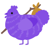 BluePurple, a blurple chicken with a bar pattern