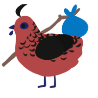(unnamed), a red and black chicken with a half-lace pattern