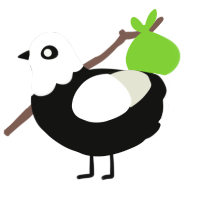 The End, a black and white chicken with a head pattern