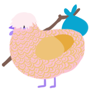 peachy, a rose and honey chicken with a double-lace pattern