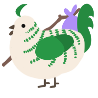 剪草雪糕, a cream and viridian chicken with a half-bar pattern