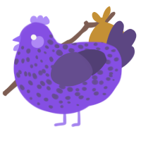 Grape Smoothie, a blurple and overcast chicken with a speckle pattern