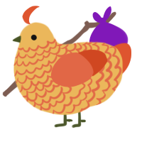 (unnamed), a honey and vermilion chicken with a lace pattern
