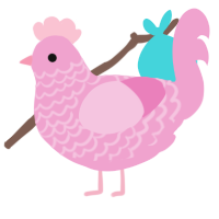 (unnamed), a pink chicken with a lace pattern