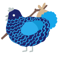 (unnamed), a navy and sky chicken with a lace pattern